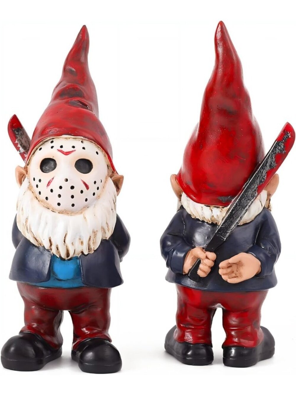 Spooky Garden Gnomes Outdoor Decor - Horror Statues for Yard & Halloween Gifts